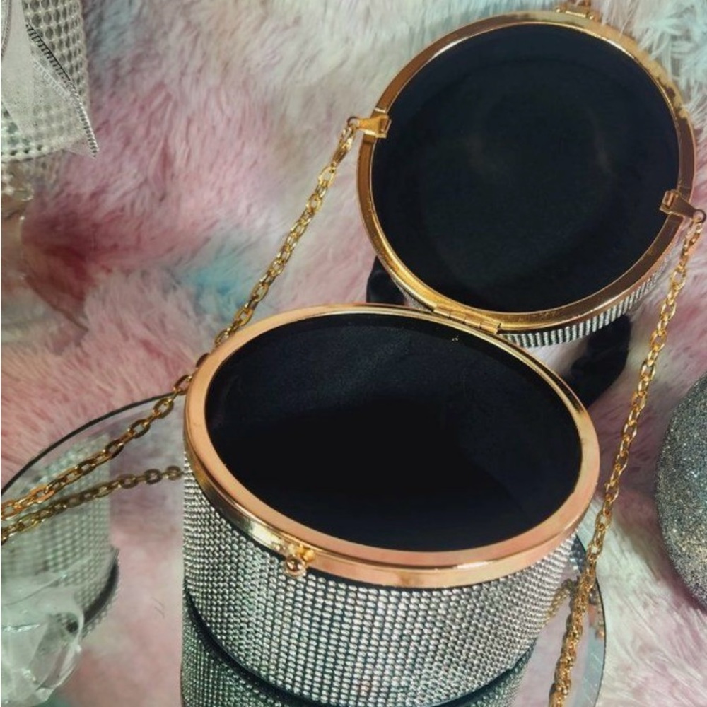 Mini Allover Rhinestone Ruched Handle 
Bucket Bag 💕💕💕 - Picture 3 of 6